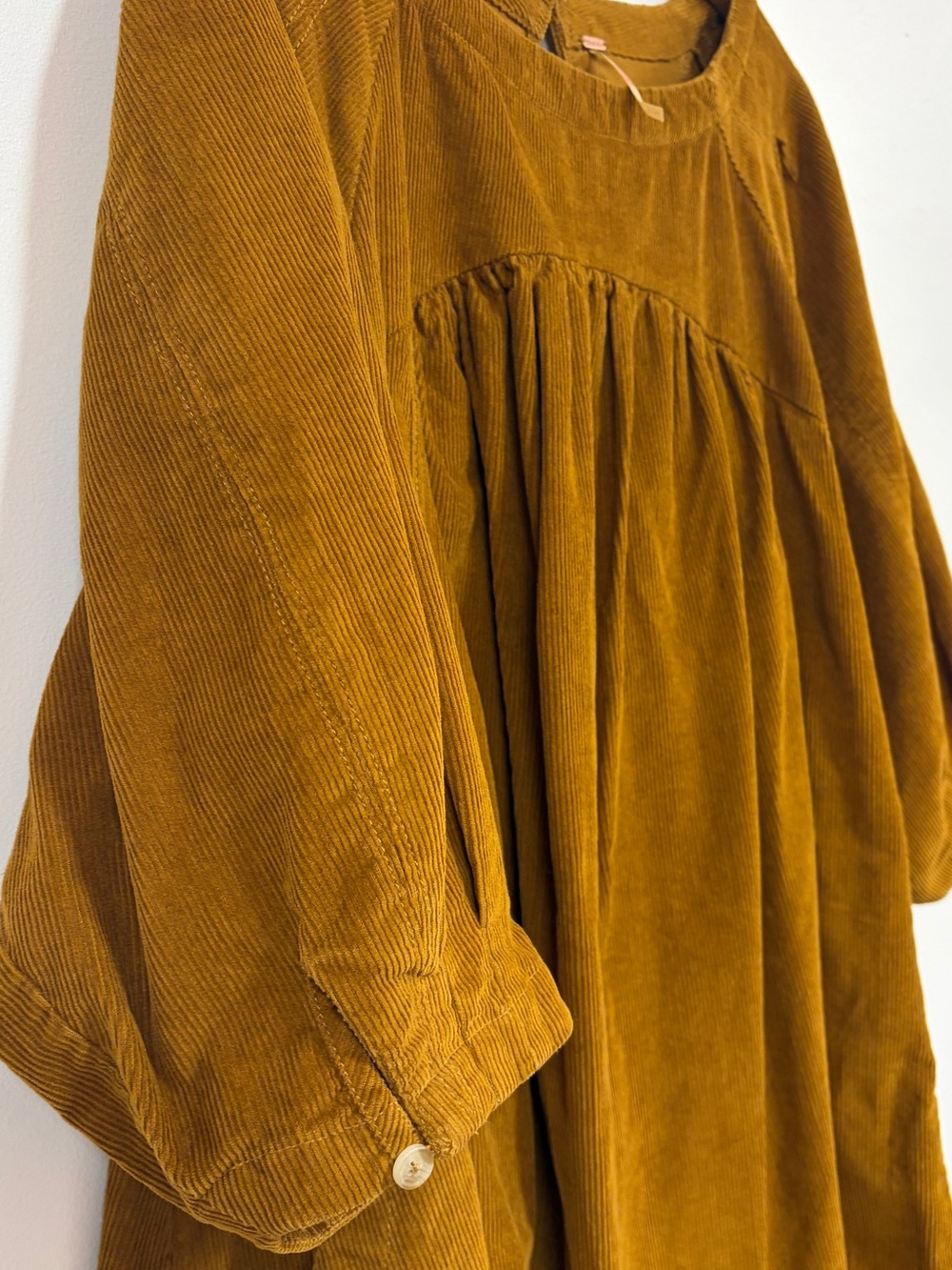 Free People  Corduroy Tunic Top Size M / Brown Gold Oversized Boho Style